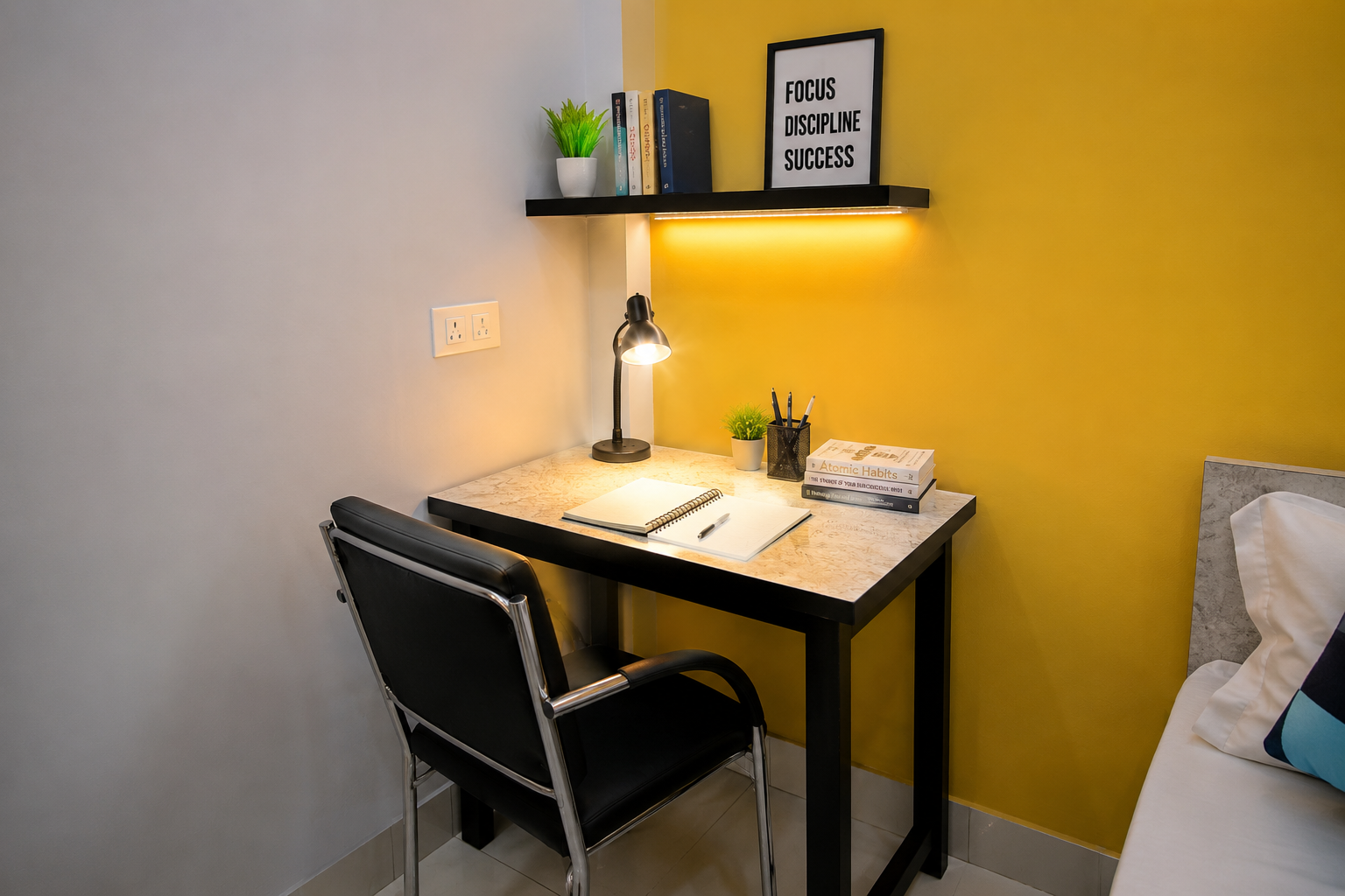 Study desk in Girls PG room Noida