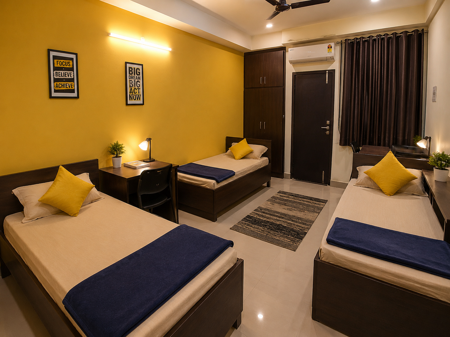 Triple Sharing Student Room Girls PG Noida