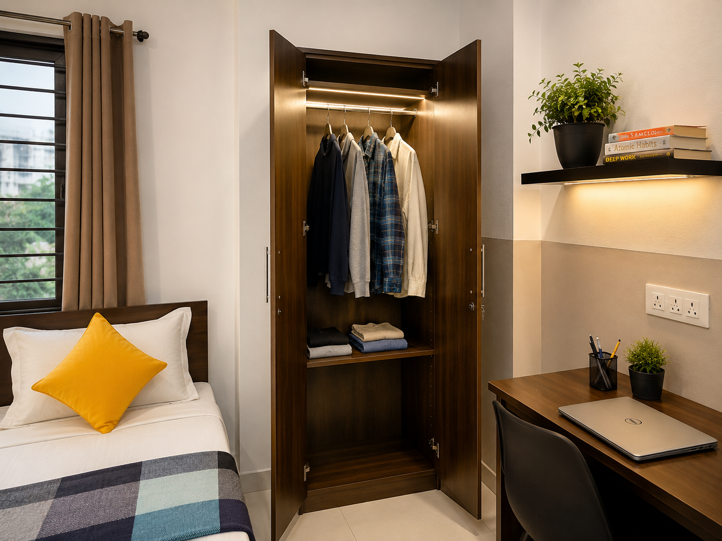 Room wardrobe Girls PG Noida
